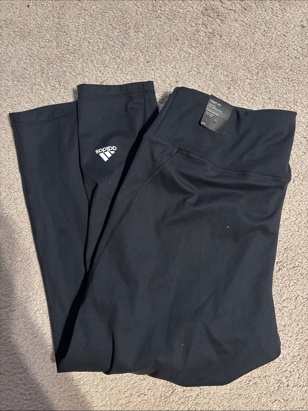 adidas Womans Plus Size High Rise Athletic Yoga Leggings with Logo size 2XL